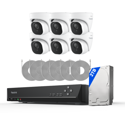 Kit Reolink RLK8-800D4 6 cámaras Dome 4K + NVR 8 canales disco 2TB