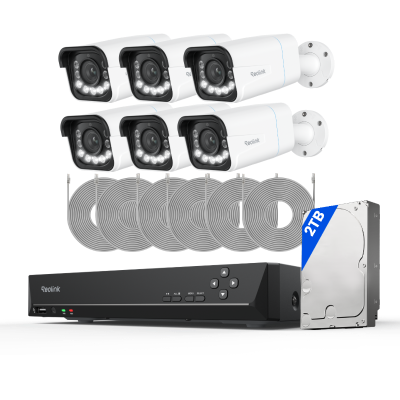 Kit Reolink RLK8-811B4 6 cámaras Bullet 4K zoom 5X + NVR 8 canales disco 2TB