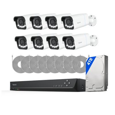 Kit Reolink RLK16-811B8-A 8 cámaras Bullet 4K zoom 5X + NVR 16 canales disco 4TB