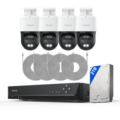 Kit Reolink RLK8-800TM4 4 cámaras TrackMix Dual-Lens 4K + NVR 8 canales disco 2TB