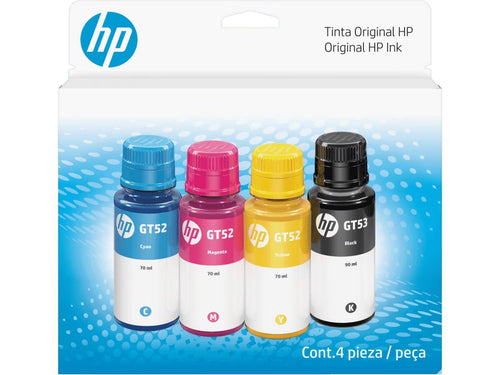 HP GT53/GT52 Tinta Bottle Combo 4PACK Blk/Cian/Magenta /Amarillo
