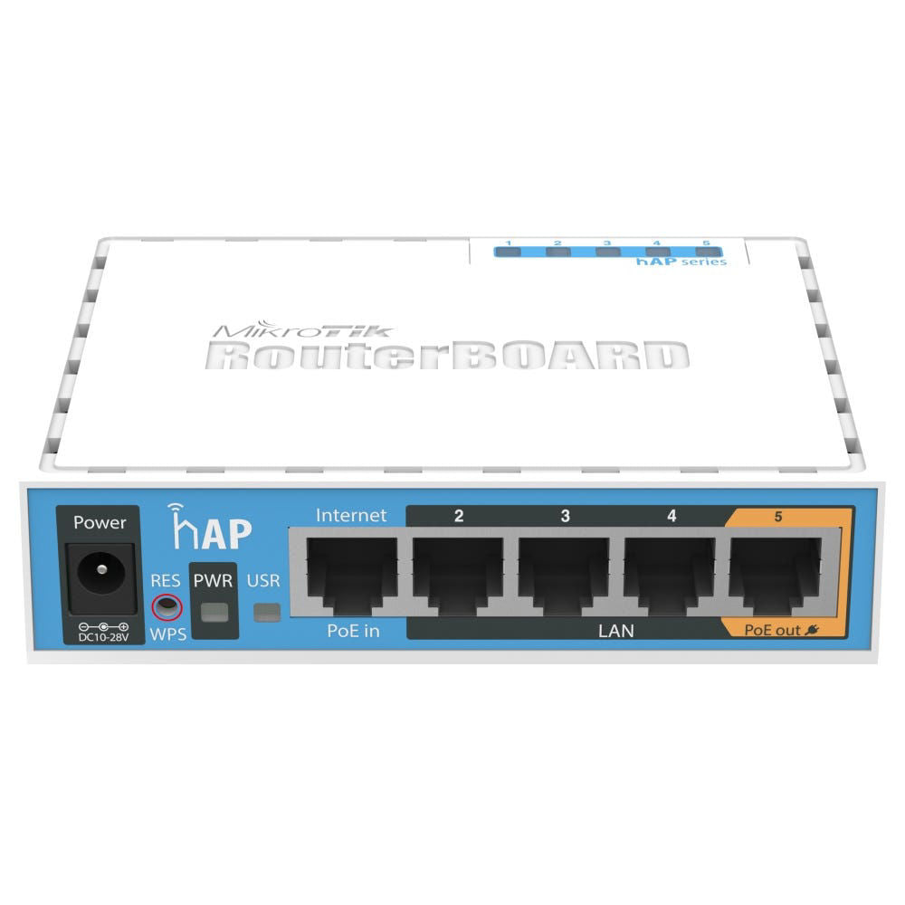 Router WiFi MikroTik RB951UI-2ND 2.4 GHz, 5 puertos LAN, PoE pasivo