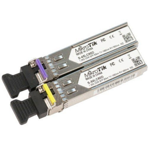 Módulo SFP MikroTik S-4554LC80D Par monomodo 1.25G 80 km LC