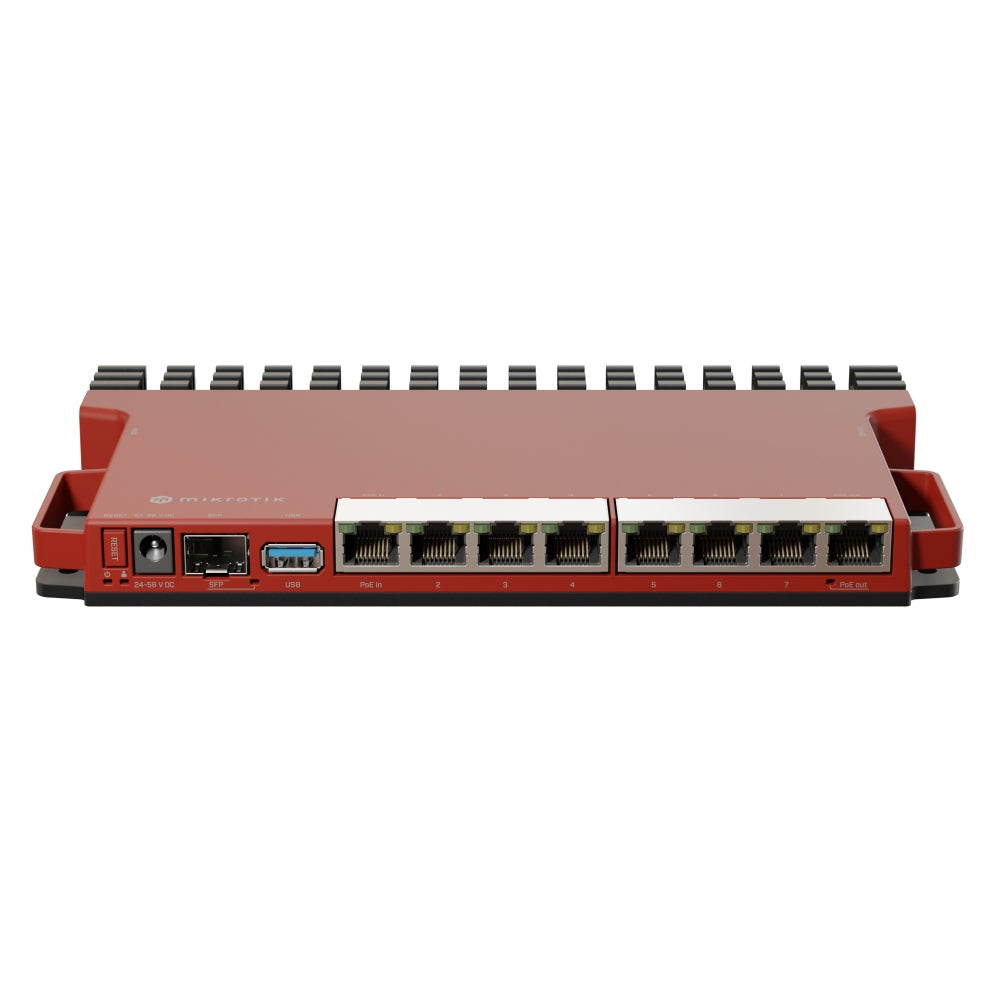 Router MikroTik L009UIGS-RM 8 puertos Gigabit, SFP 2.5G y PoE-in/PoE-out