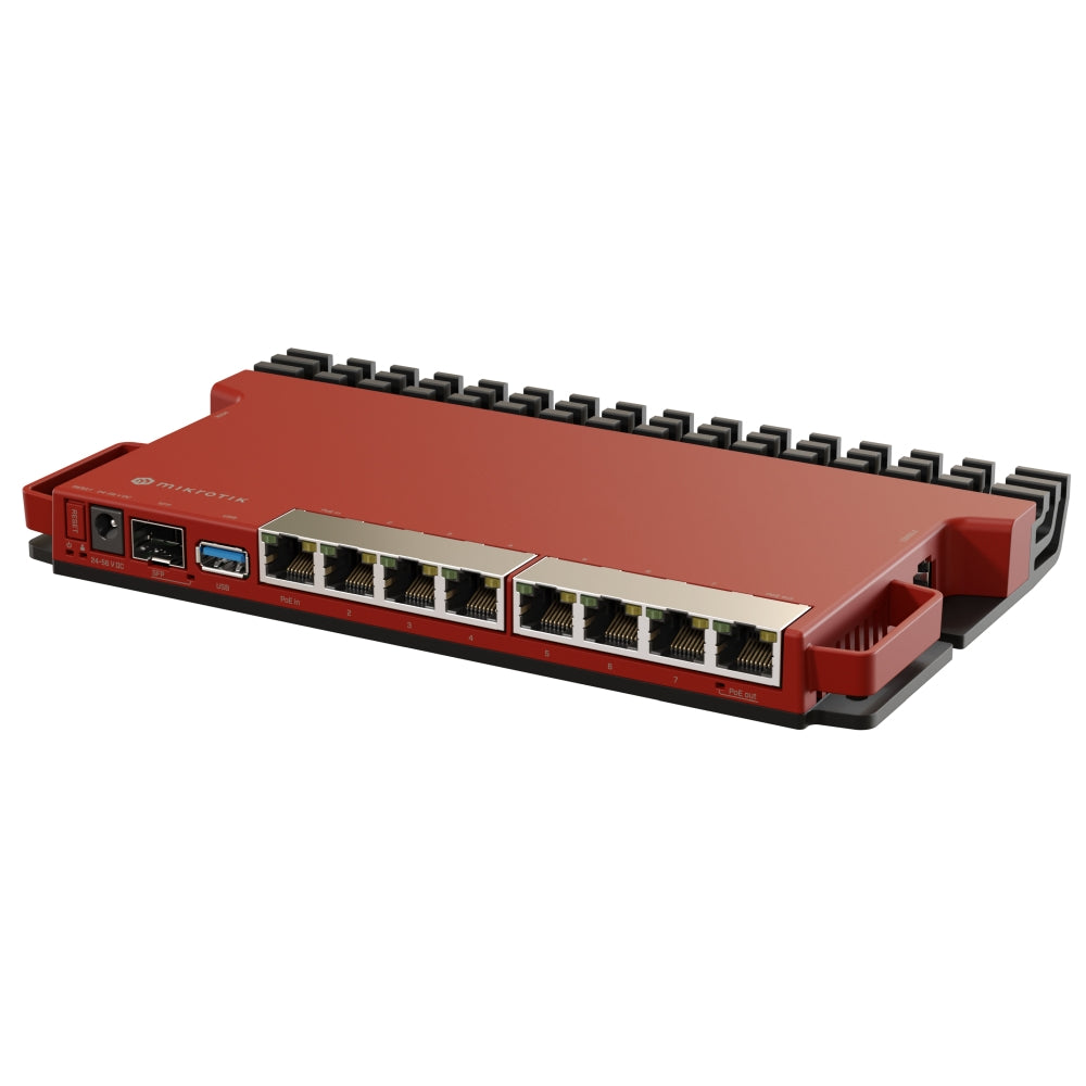 Router MikroTik L009UIGS-RM 8 puertos Gigabit, SFP 2.5G y PoE-in/PoE-out