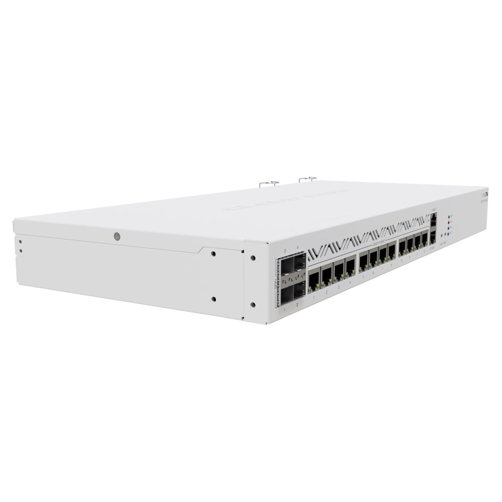 Router MikroTik CCR2116-12G-4S+ 16 núcleos a 2 GHz, 4 SFP+ 10G y 12 Gigabit