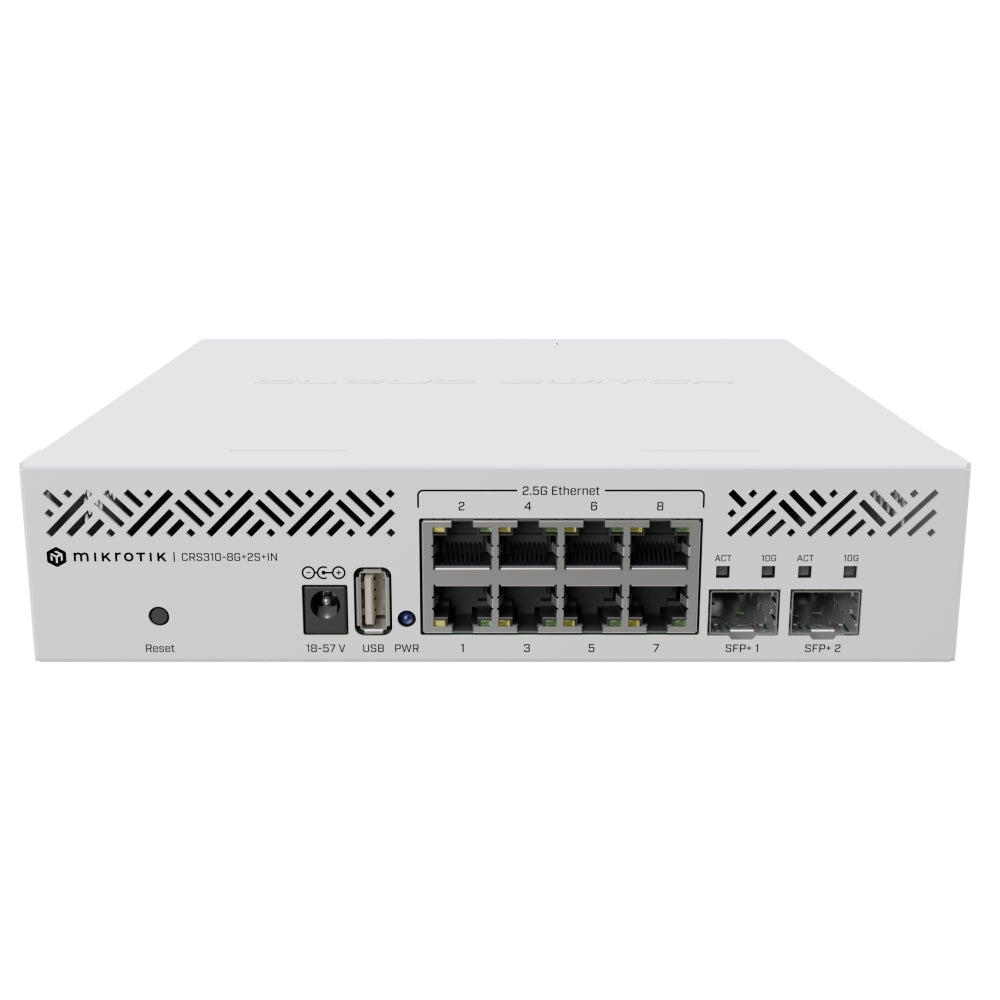 Switch MikroTik CRS310-8G+2S+IN 8 puertos 2.5G y 2 SFP+