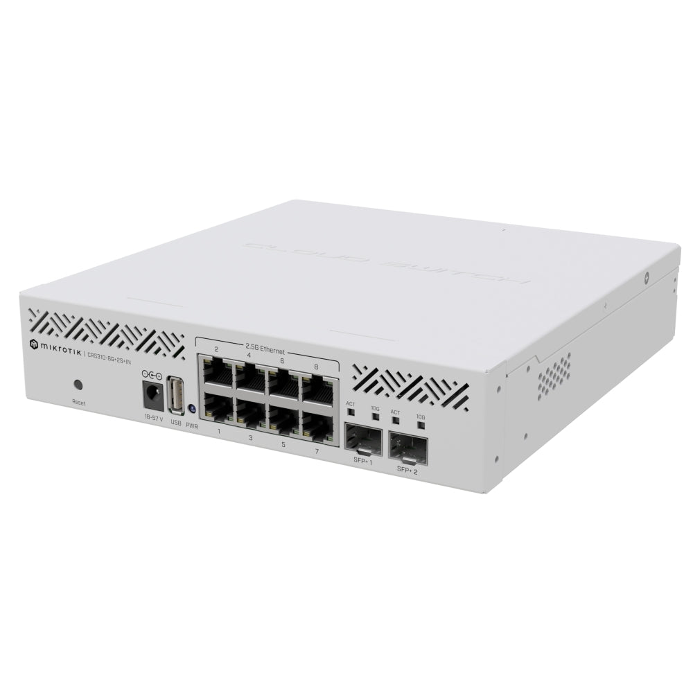 Switch MikroTik CRS310-8G+2S+IN 8 puertos 2.5G y 2 SFP+