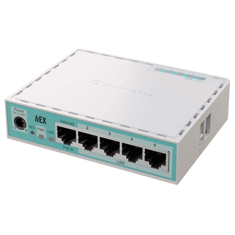 Router MikroTik E50UG hEX 950 MHz, 512 MB RAM, 5 puertos Gigabit, USB L4