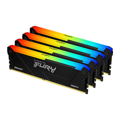 Memoria RAM Kingston Fury Beast 128 GB DDR4 3200 MT/s DIMM para PC kit de 4 (KF432C16BB2AK4/128)