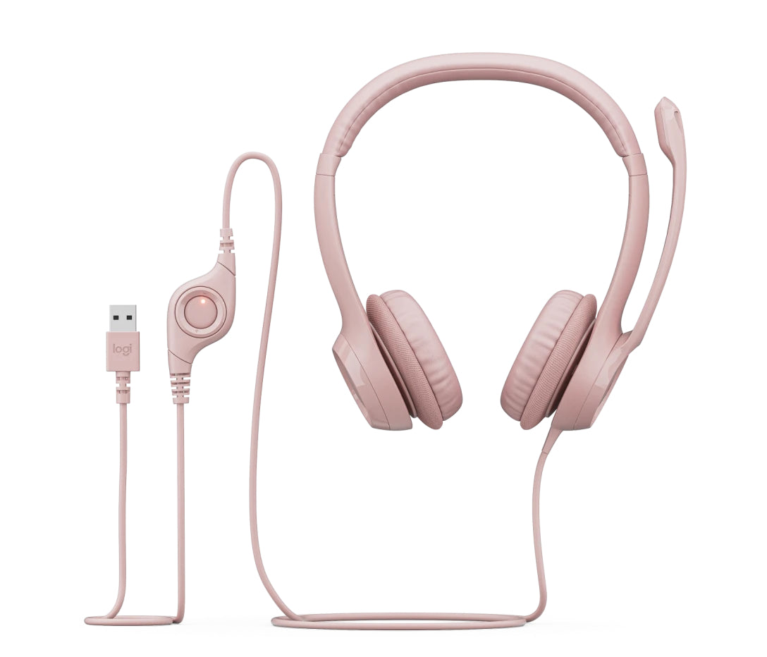 Logitech Audifono USB H390 cancelacion de ruido ROSE