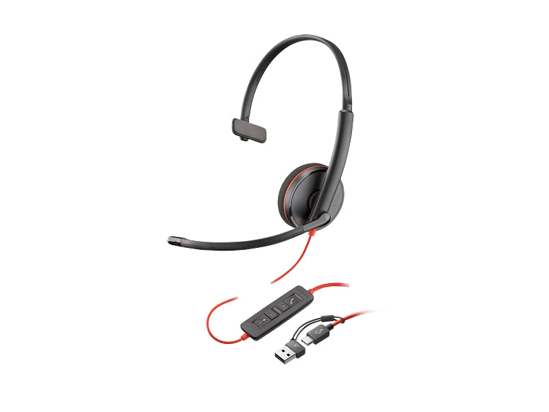 POLY - Headset - Wired - Blackwire 3220 Stereo USB-C He