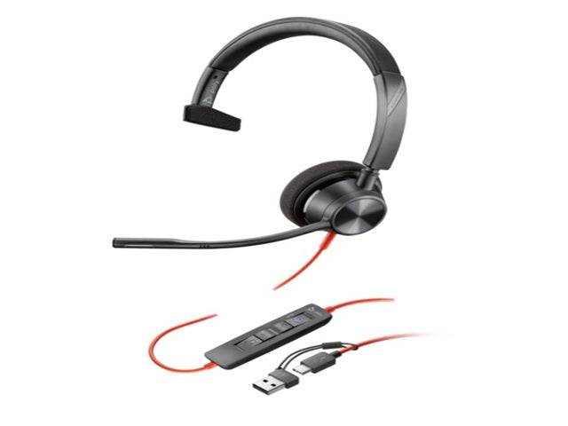 Poly Headphones Blackwire 3310 Monaural Micros