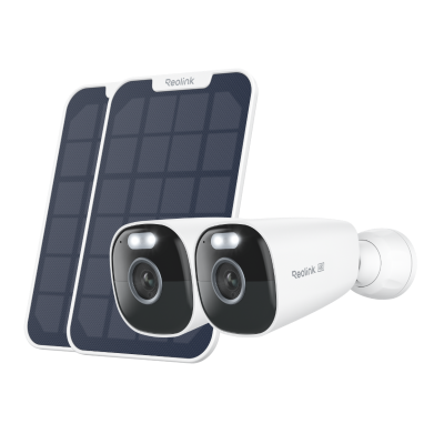 Cámara Reolink Argus Eco Ultra + panel solar (blanco) paquete de 2