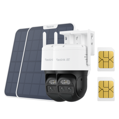 Cámara Reolink 4G LTE TrackMix LTE 4K + panel solar 2 (blanco) +tarjeta SIM paquete de 2