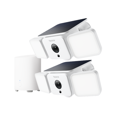 Kit Reolink 2× Solar Floodlight Cam con Home Hub Mini (sin tarjeta SD)