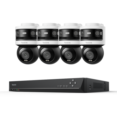 Kit Reolink: 4 cámaras OMVI 3i triple lente panorámicas + NVR 16 canales disco 4TB