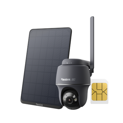Cámara Reolink 4G LTE Go PT Ultra (gris) + panel solar 3 (negro) + tarjeta SIM
