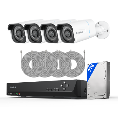 Kit Reolink RLK8-800B4 4 cámaras Bullet 4K + NVR 8 canales disco 2TB
