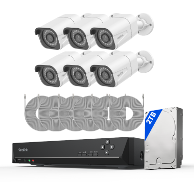 Kit Reolink RLK8-800B4-A 6 cámaras Bullet 4K + NVR 8 canales disco 2TB