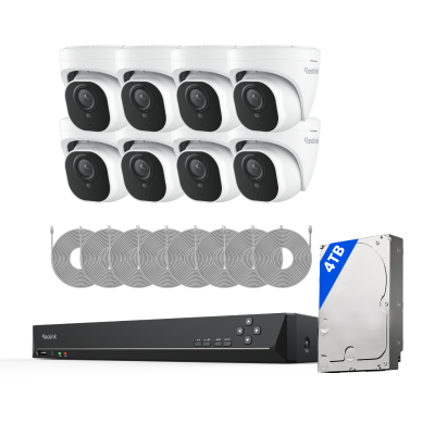 Kit Reolink RLK16-800D8 8 cámaras Dome 4K + NVR 16 canales disco 4TB