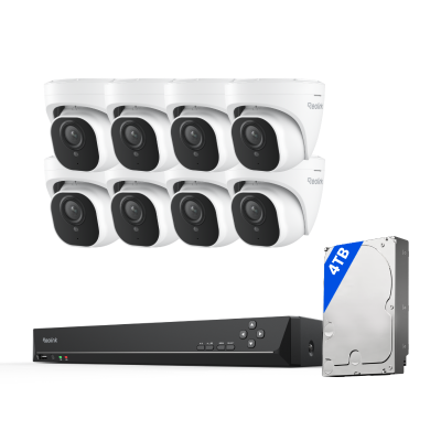 Kit Reolink RLK16-800D8 8 cámaras Dome 4K + NVR 16 canales disco 4TB (sin cables)