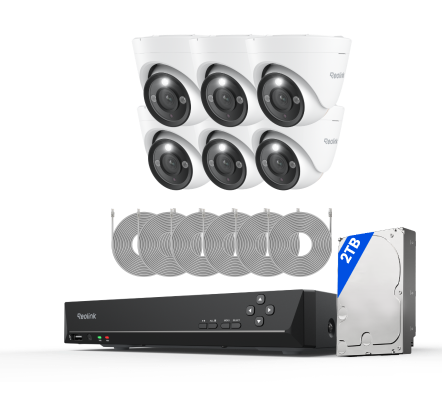 Kit Reolink RLK8-1200D4-A 6 cámaras Dome 12MP + NVR 8 canales disco 2TB