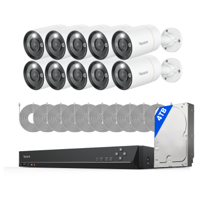 Kit Reolink RLK16-1200B8-A 10 cámaras Bullet 12MP + NVR 16 canales disco 4TB