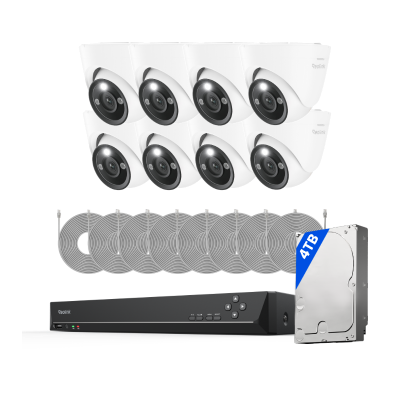 Kit Reolink RLK16-1200D8-A 8 cámaras Dome 12MP + NVR 16 canales disco 4TB