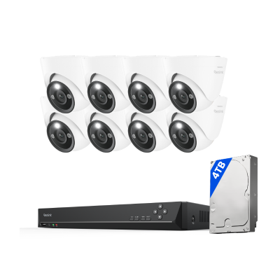 Kit Reolink RLK16-1200D8-A 8 cámaras Dome 12MP + NVR 16 canales disco 4TB (sin cables)