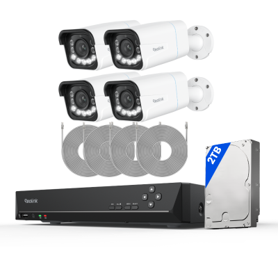 Kit Reolink RLK8-811B4 4 cámaras Bullet 4K zoom 5X + NVR 8 canales disco 2TB