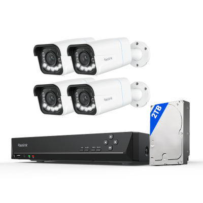 Kit Reolink RLK8-811B4 4 cámaras Bullet 4K zoom 5X + NVR 8 canales disco 2TB (sin cables)