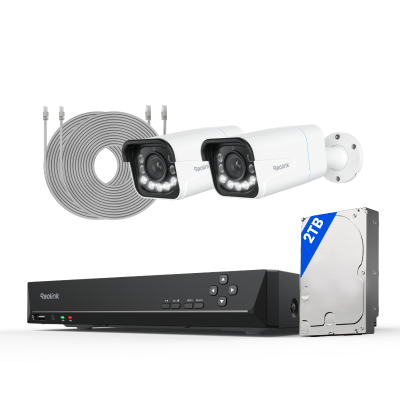 Kit Reolink RLK8-811B4 2 cámaras Bullet 4K zoom 5X + NVR 8 canales disco 2TB