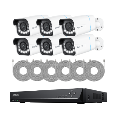 Kit Reolink RLK16-811B8-A 6 cámaras Bullet 4K zoom 5X + NVR 16 canales disco 4TB