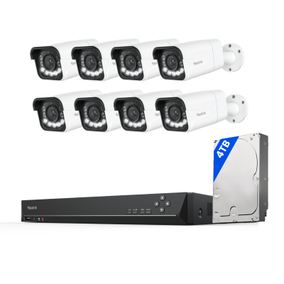 Kit Reolink RLK16-811B8-A 8 cámaras Bullet 4K zoom 5X + NVR 16 canales disco 4TB (sin cables)