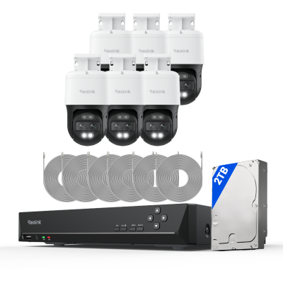 Kit Reolink RLK8-800TM4 6 cámaras TrackMix Dual-Lens 4K + NVR 8 canales disco 2TB