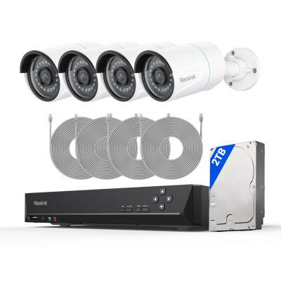 Kit Reolink RLK8-410B4 4 cámaras Bullet 5MP + NVR 8 canales disco 2TB