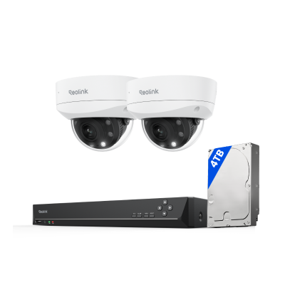 Kit Reolink: 2 cámaras Duo 3V 16MP panorámicas 180° IK10 + NVR 8 canales disco 2TB