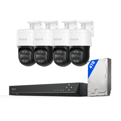 Kit Reolink: 4 cámaras TrackMix 4K Dual-Lens con seguimiento + NVR 16 canales disco 4TB