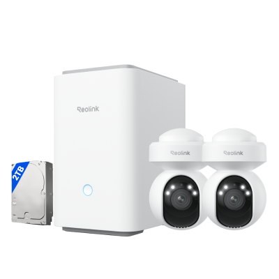 Kit Reolink 2× E1 Outdoor Pro con Home Hub Pro (2TB HDD)