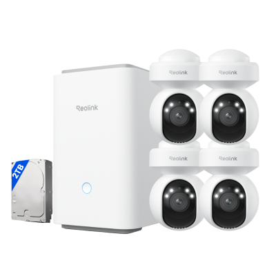 Kit Reolink 4× E1 Outdoor Pro con Home Hub Pro (2TB HDD)