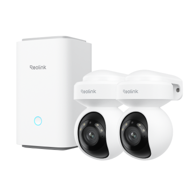 Kit Reolink Home Hub con 2× E1 Outdoor Pro (blanco, sin tarjeta SD)