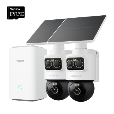 Kit Reolink Home Hub con 2× OMVI 2i Ultra + panel solar 2 + 128GB Tarjeta microSD