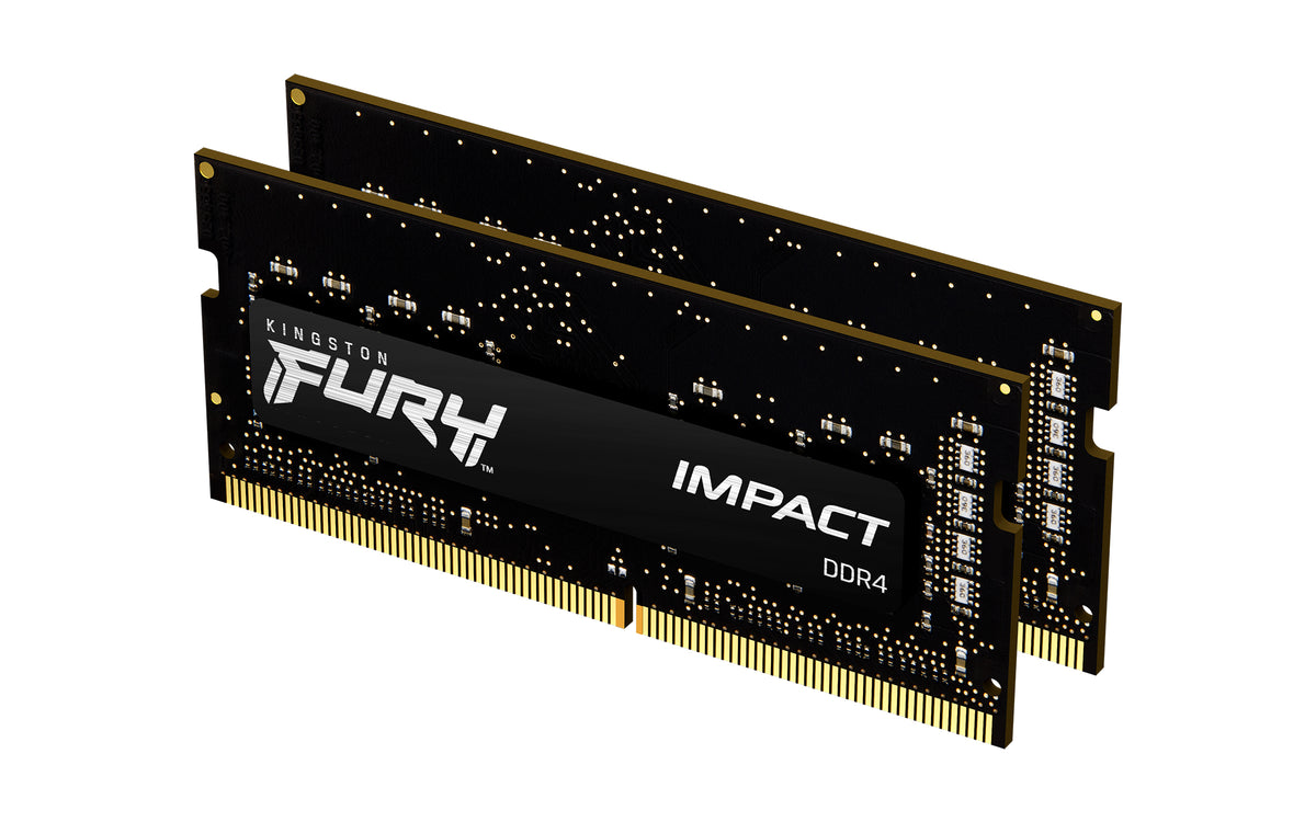 Memoria RAM Kingston Fury Impact 32 GB DDR4 3200 MT/s SO-DIMM para laptop kit de 2 (KF432S20IBK2/32)