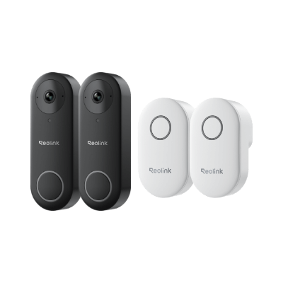 Timbre con video Reolink Video Doorbell WiFi paquete de 2 (negro)