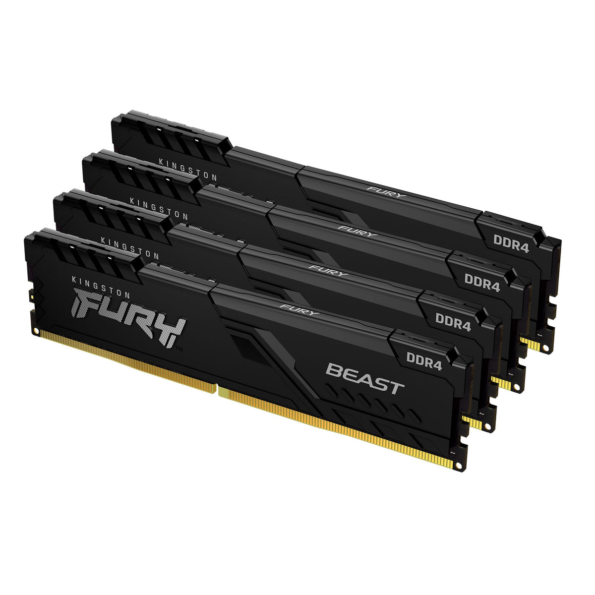 Memoria RAM Kingston Fury Beast 32 GB DDR4 3200 MT/s DIMM para PC kit de 4 (KF432C16BBK4/32)