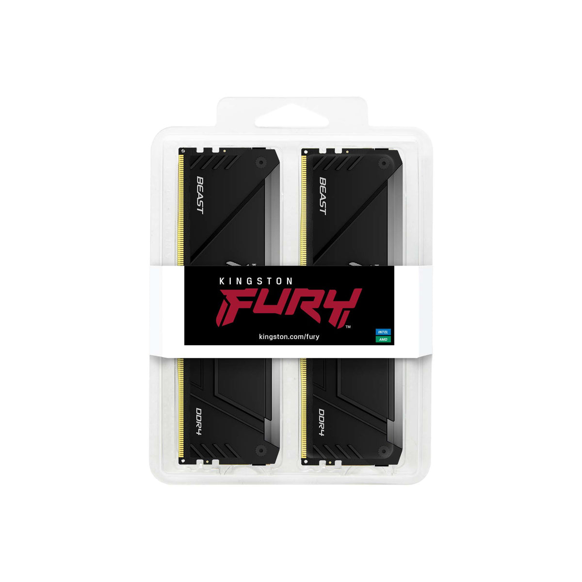 Memoria RAM Kingston Fury Beast 64 GB DDR4 3200 MT/s DIMM para PC kit de 2 (KF432C16BB2AK2/64)