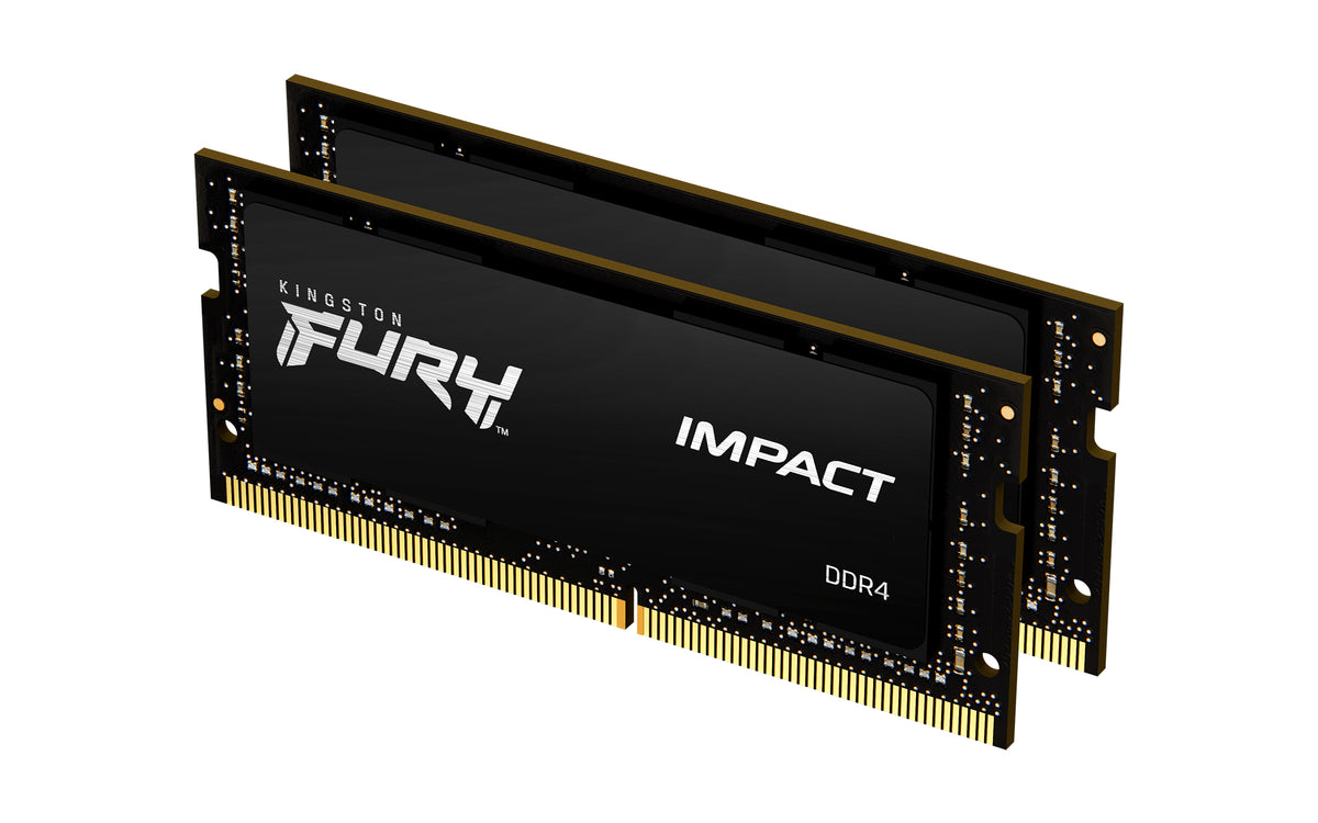 Memoria RAM Kingston Fury Impact 64 GB DDR4 3200 MT/s SO-DIMM para laptop kit de 2 (KF432S20IBK2/64)