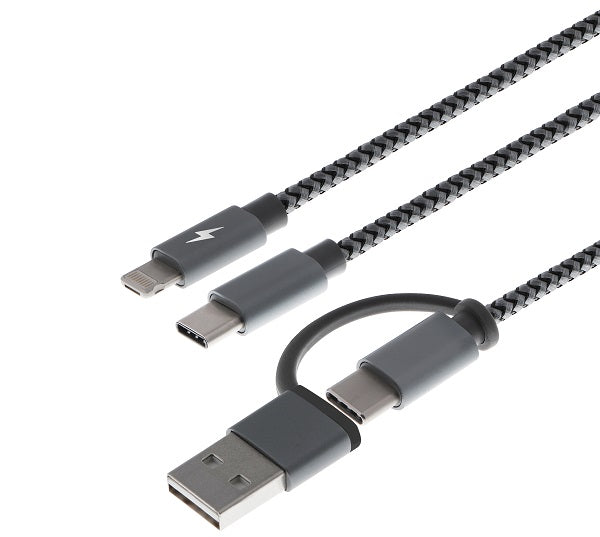 Xtech - USB cable - USB Type A or C
                        
                            
                                 - Micro USB or Lightning and USB type C - 1.2 m - only chargingXTC-560