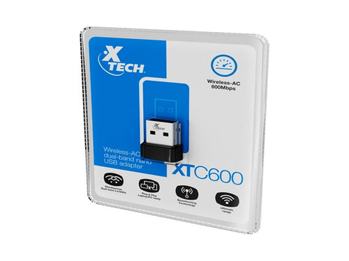 Xtech Network adapter USB 2.0 Wless AC DBand 600Mbps XTC-600